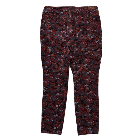 {Pilcro} "High Rise Skinny" Purple Floral Corduroy Velvet Stretch Jeans Pants - Picture 3 of 6